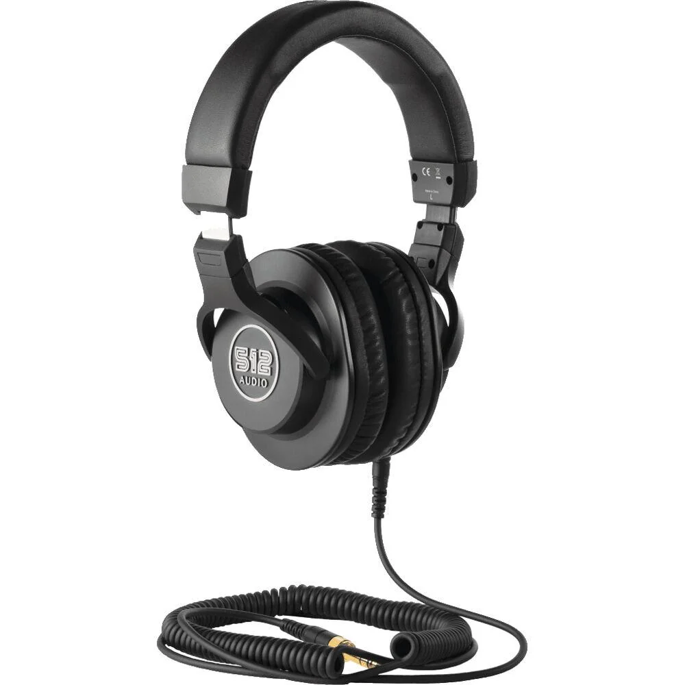 512 Audio Over-Ear Studio Monitor Headphones for Recording Bundle with Case and Stand - Image 4