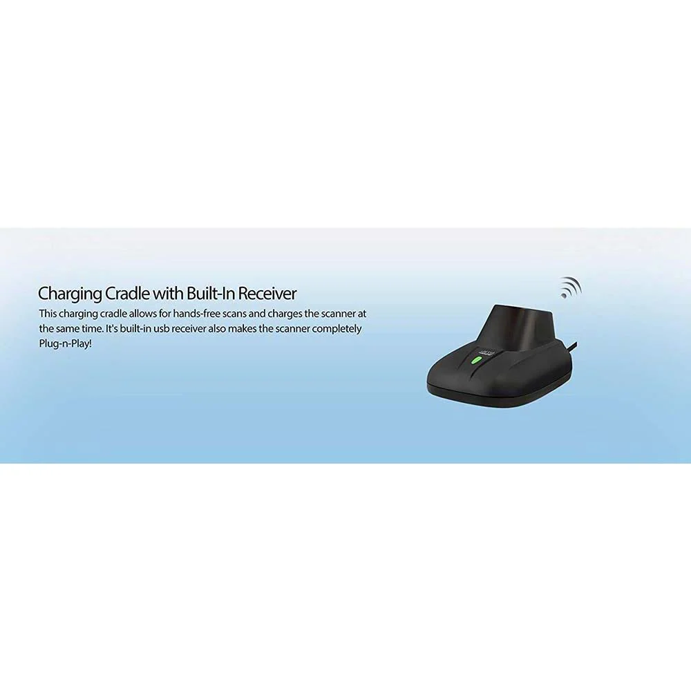 Adesso NuScan 5200TR 2.4GHz RF Wireless Antimicrobial and Waterproof 2D Barcode Scanne - Image 3