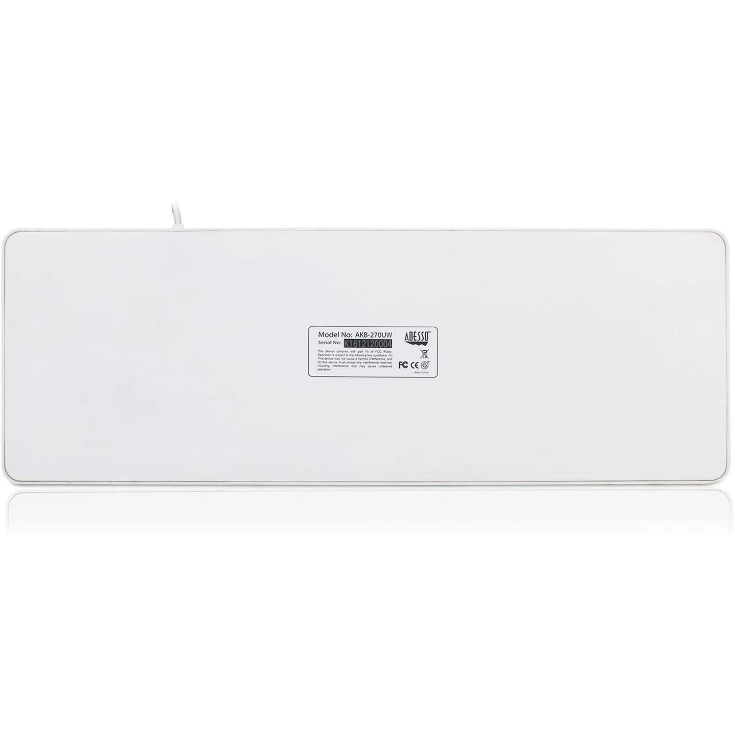 Adesso SlimTouch 270 Antimicrobial Waterproof Touchpad Keyboard (White) - Image 5