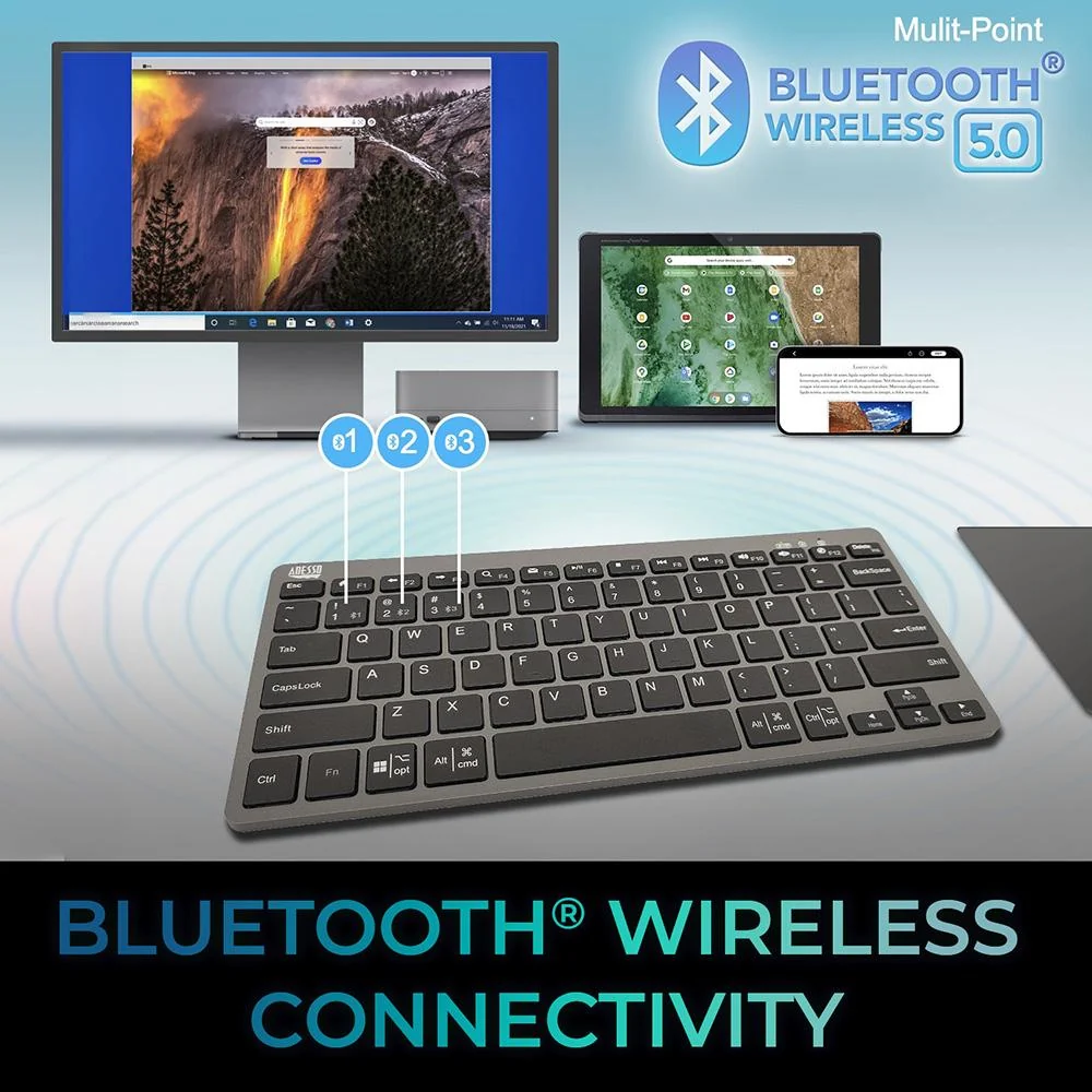 Adesso WKB-7000BB EasyTouch 7000 Bluetooth Keyboard with CoPilot AI Hotkey - Image 7