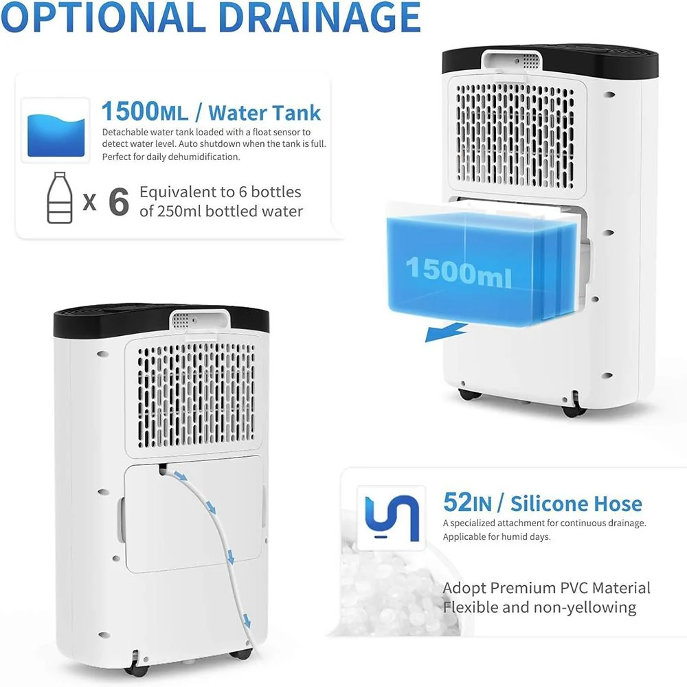Airplus 1,500 Sq. Ft 30 Pints Dehumidifier with Drain Hose (Refurbished) - Image 4