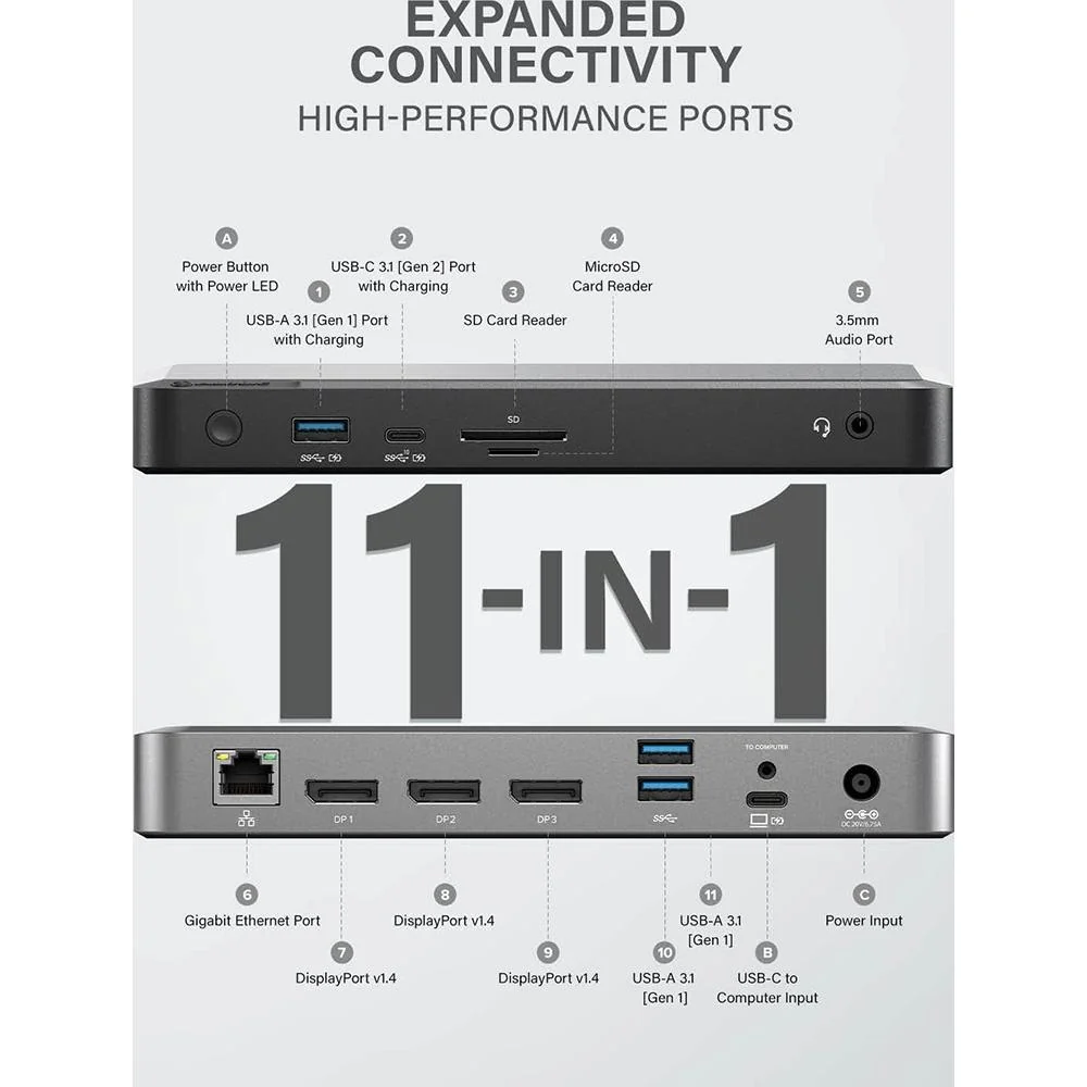 ALOGIC MX3 USB-C Triple Display DP Alt. Mode Docking Station - DUPRMX3-WW - Image 9