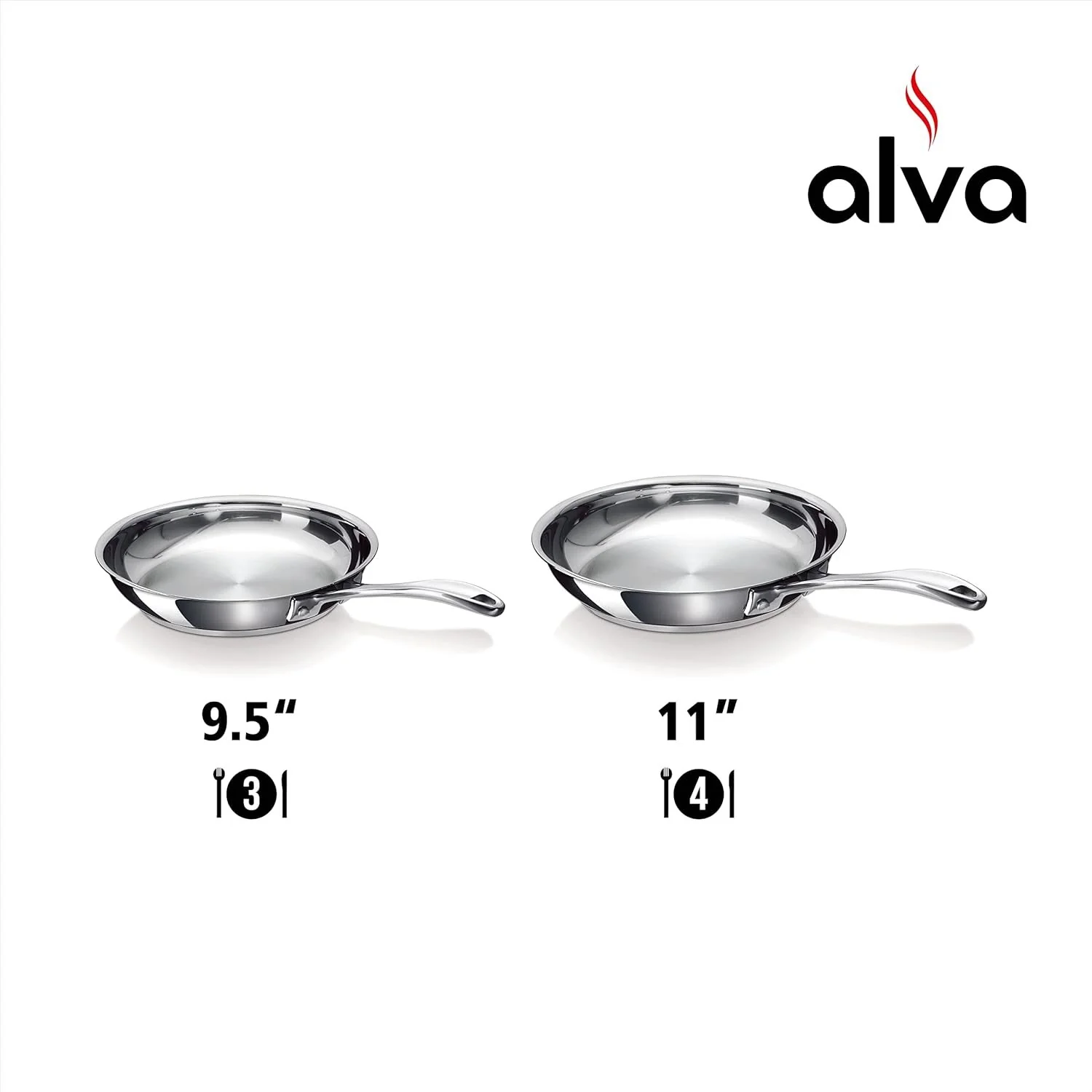 Alva Chef Stainless Steel Frying Pan Skillet Oven/Dishwasher Safe, Cookware Fry 11in - Image 7