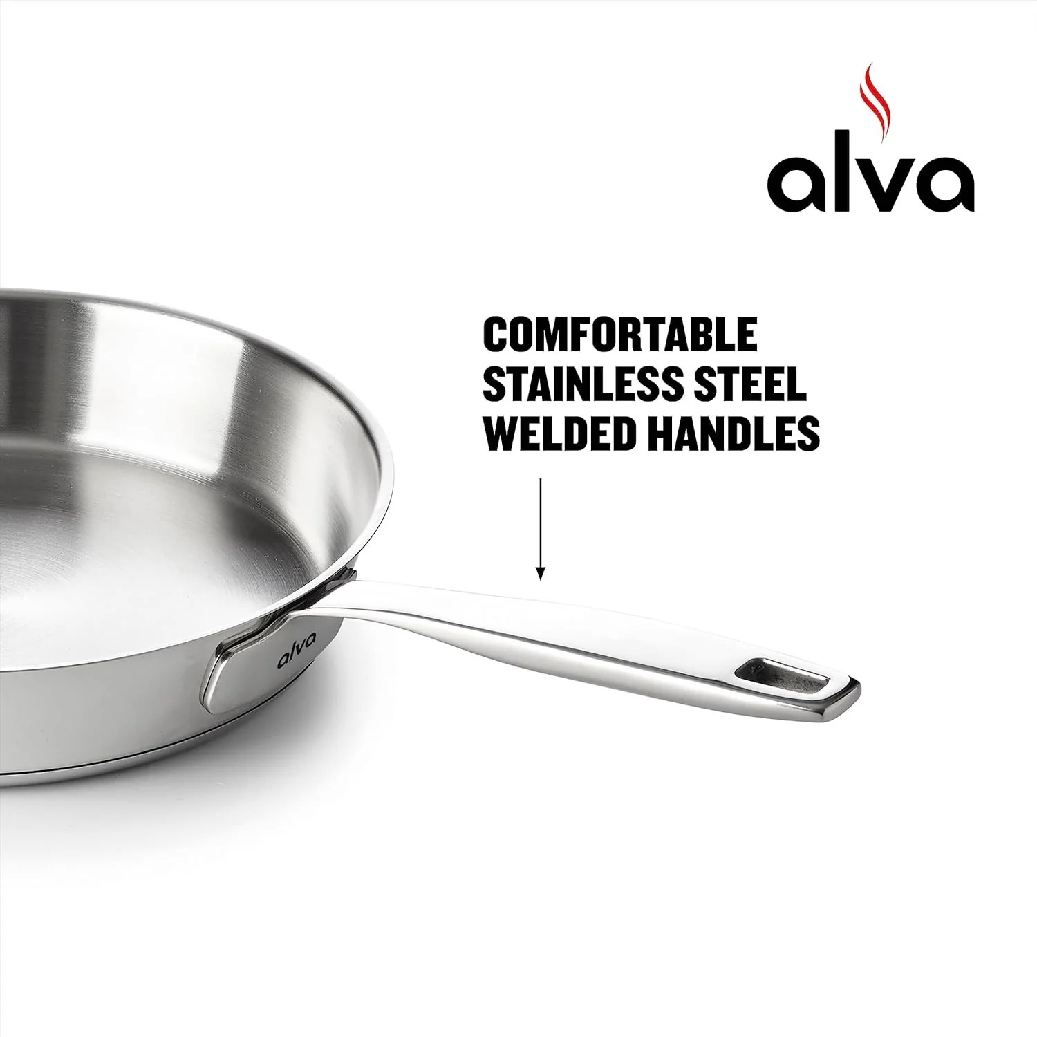 Alva Maestro Stainless Steel Nonstick Frying Pan Skillet 8 inch - Image 2
