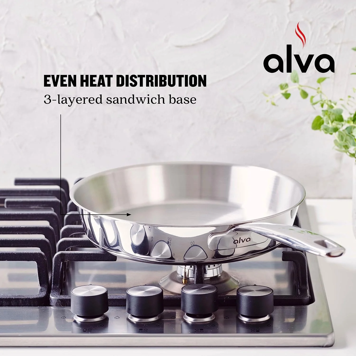 Alva Maestro Stainless Steel Nonstick Frying Pan Skillet 8 inch - Image 4