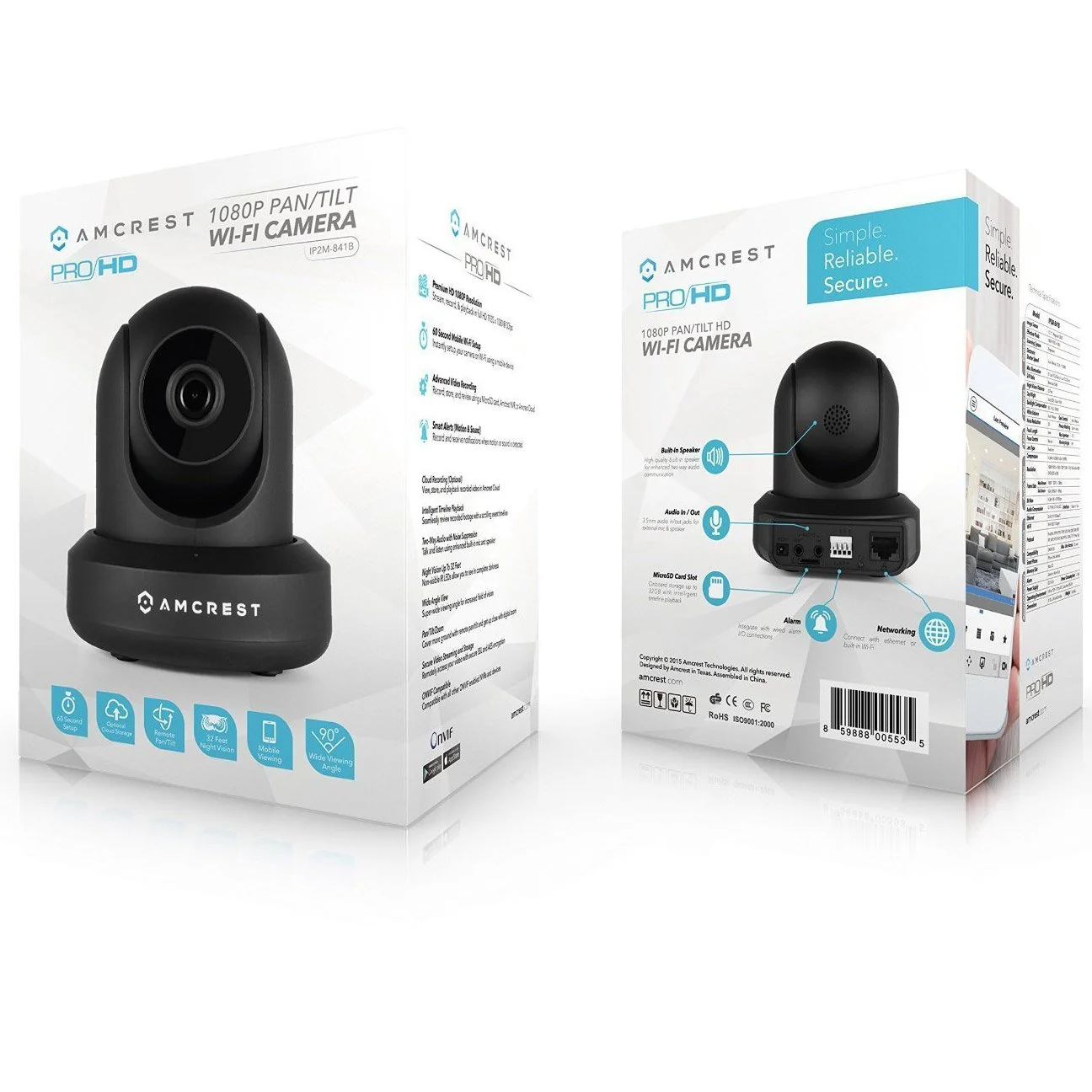 Amcrest IP2M-841 ProHD 1080P (1920TVL) 30FPS Wireless WiFi IP Camera - Black - Image 5