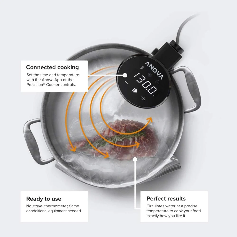 Anova N500-US00 Sous Vide Precision Cooker 1000 Watts with WiFi - (Black and Silver) - Image 7