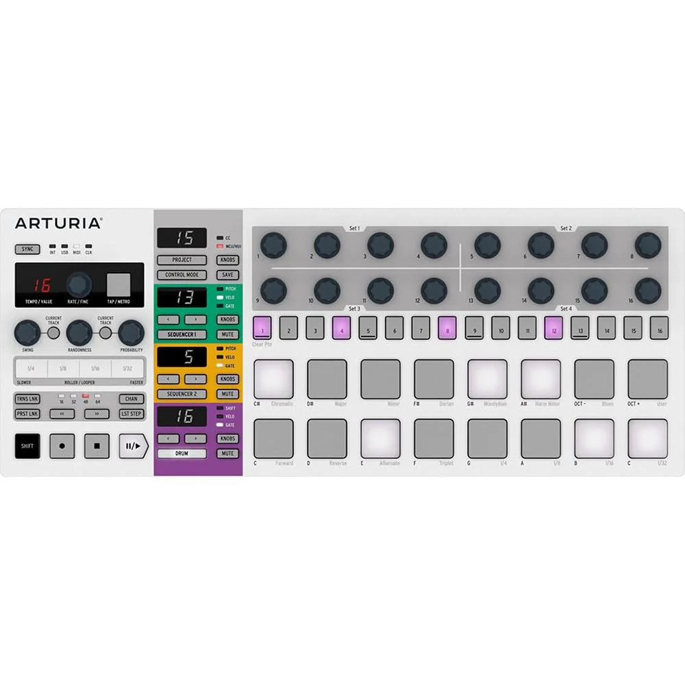 Arturia BeatStep Pro 16-Pad MIDI Controller & Sequencer, White +MIDI Cable +2YR Warranty - Image 2