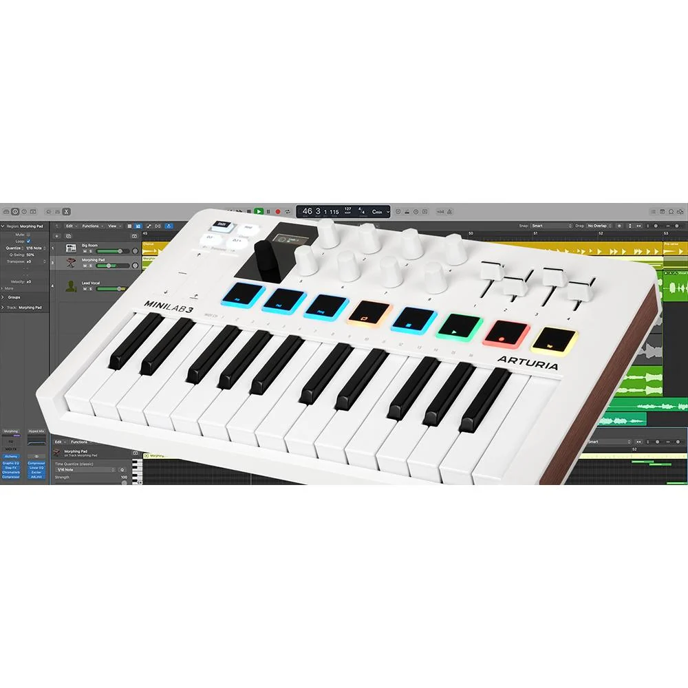 Arturia MiniLab 3 25-Key MIDI Controller Keyboard, White + 2 Yr Protection Pack - Image 9