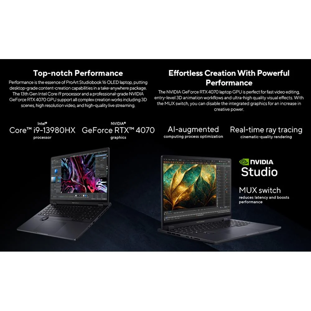 Asus 16" ProArt Studiobook 16 Touchscreen OLED Laptop - H7604JI-DS96T - Image 9