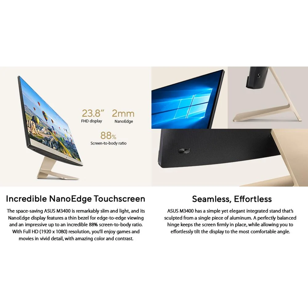 Asus 23.8" Full HD All-in-One Desktop PC in Black - M3400WYA-DH503 - Image 10