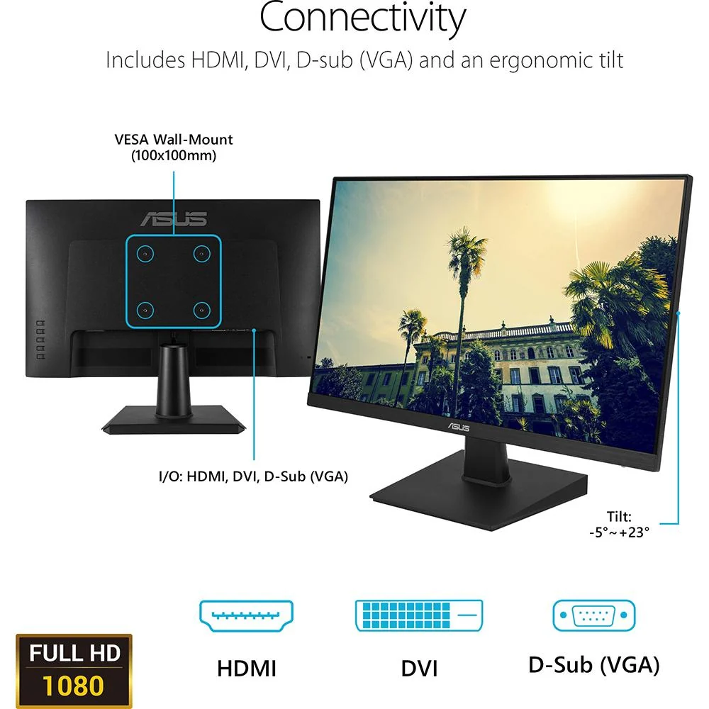 ASUS 24" Full HD Eye Care Monitor - 90LM0560-B011B0 - Image 10