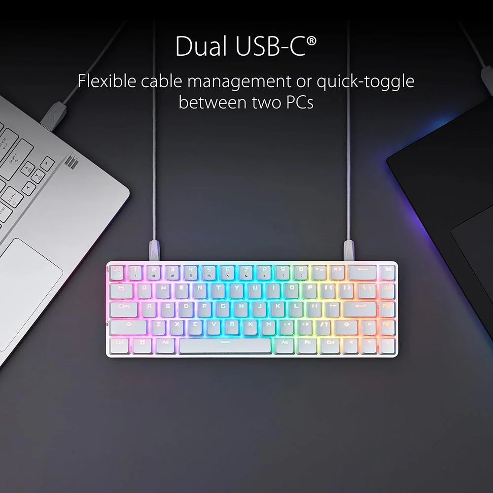 ASUS ROG Falchion Ace RGB Compact Gaming Keyboard in White - M602FALCHIONACE/NXBN - Image 7