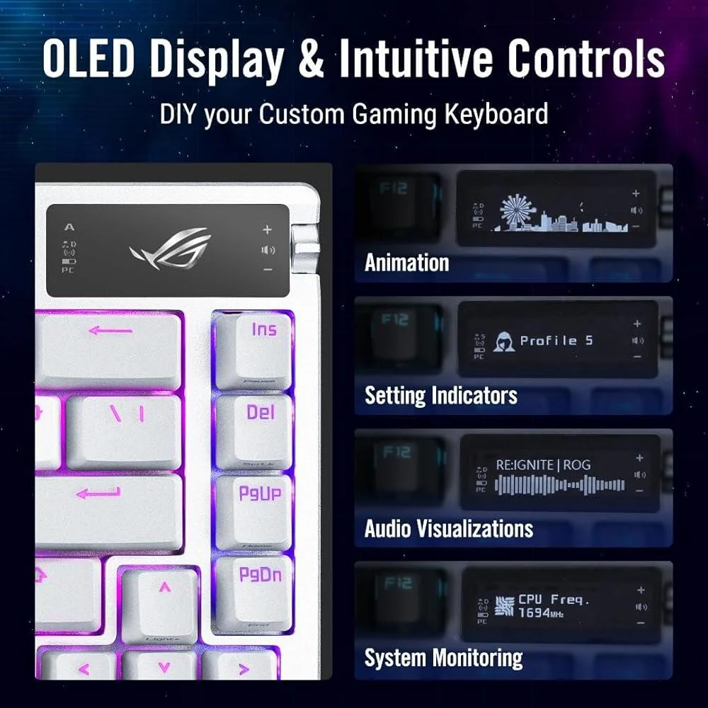 ASUS ROG Azoth 75 Wireless DIY Custom Gaming Keyboard - M701 ROG AZOTH/NXSM/ - Image 9
