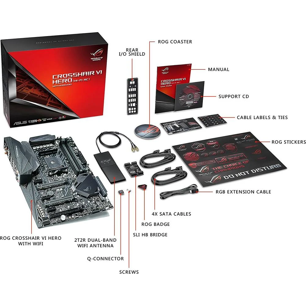 ASUS - MOTHERBOARDS AM4 DDR4 M.2 USB 3.1 ATX X370 ONBOARD 11AC WL AURA SYNC - Image 6