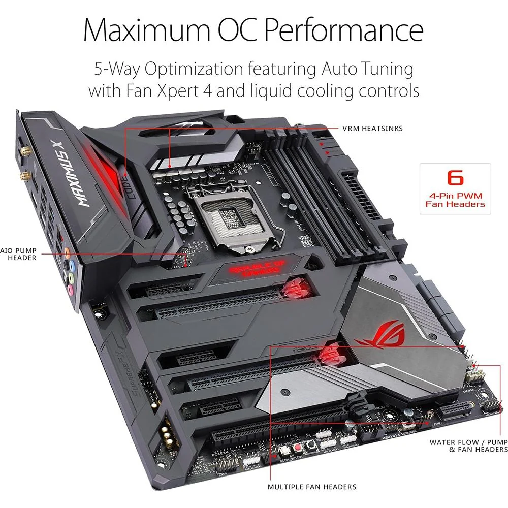 ASUS - MOTHERBOARDS ROG MAXIMUS X CODE LGA1151 DDR4 DP HDMI M.2 Z370 Z370 ATX MBOARD - Image 12