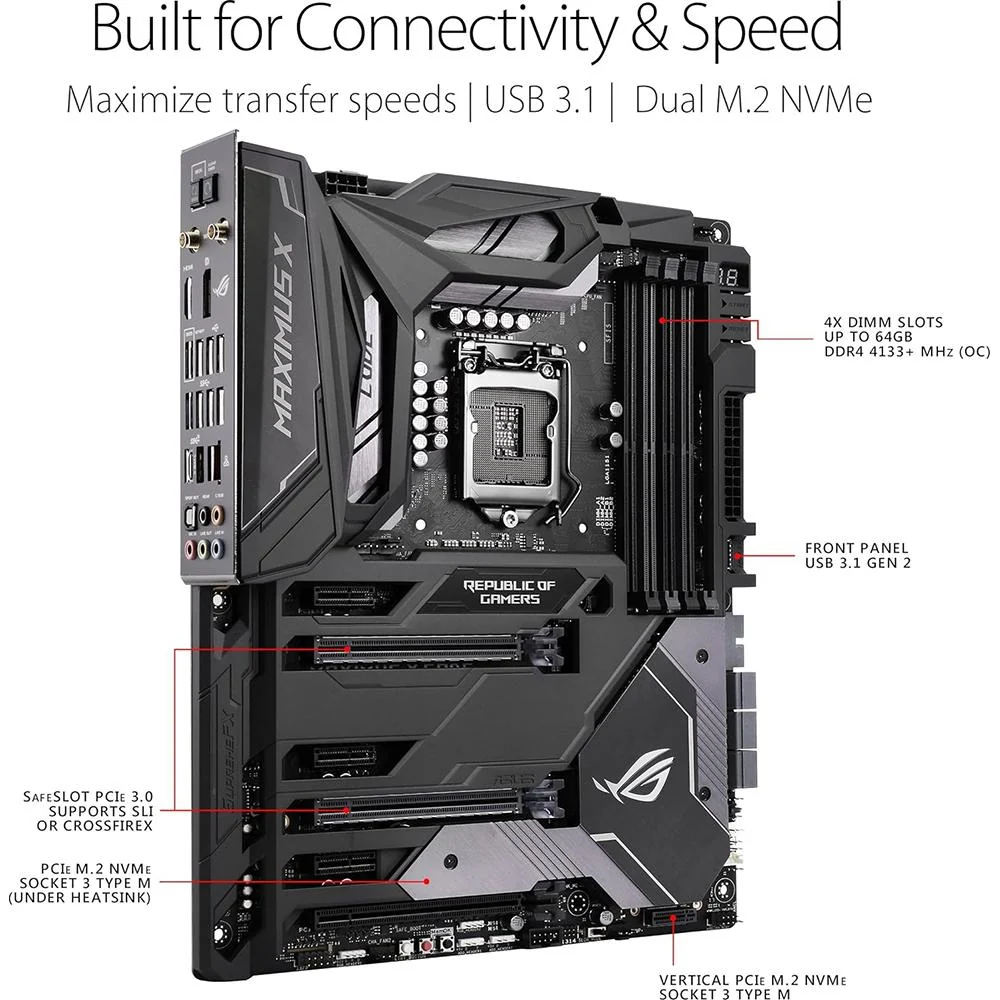 ASUS - MOTHERBOARDS ROG MAXIMUS X CODE LGA1151 DDR4 DP HDMI M.2 Z370 Z370 ATX MBOARD - Image 5