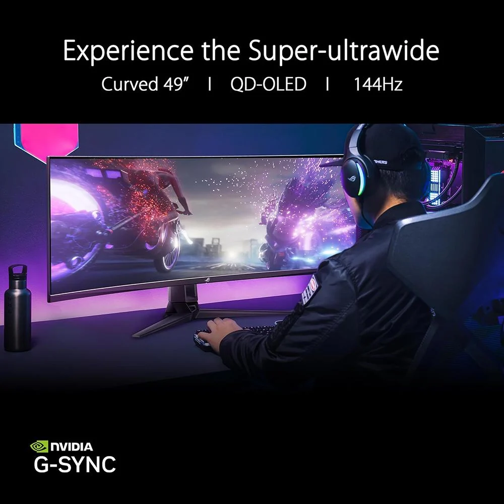 ASUS ROG Swift OLED 49" DQHD Curved Gaming Monitor - PG49WCD - Image 7