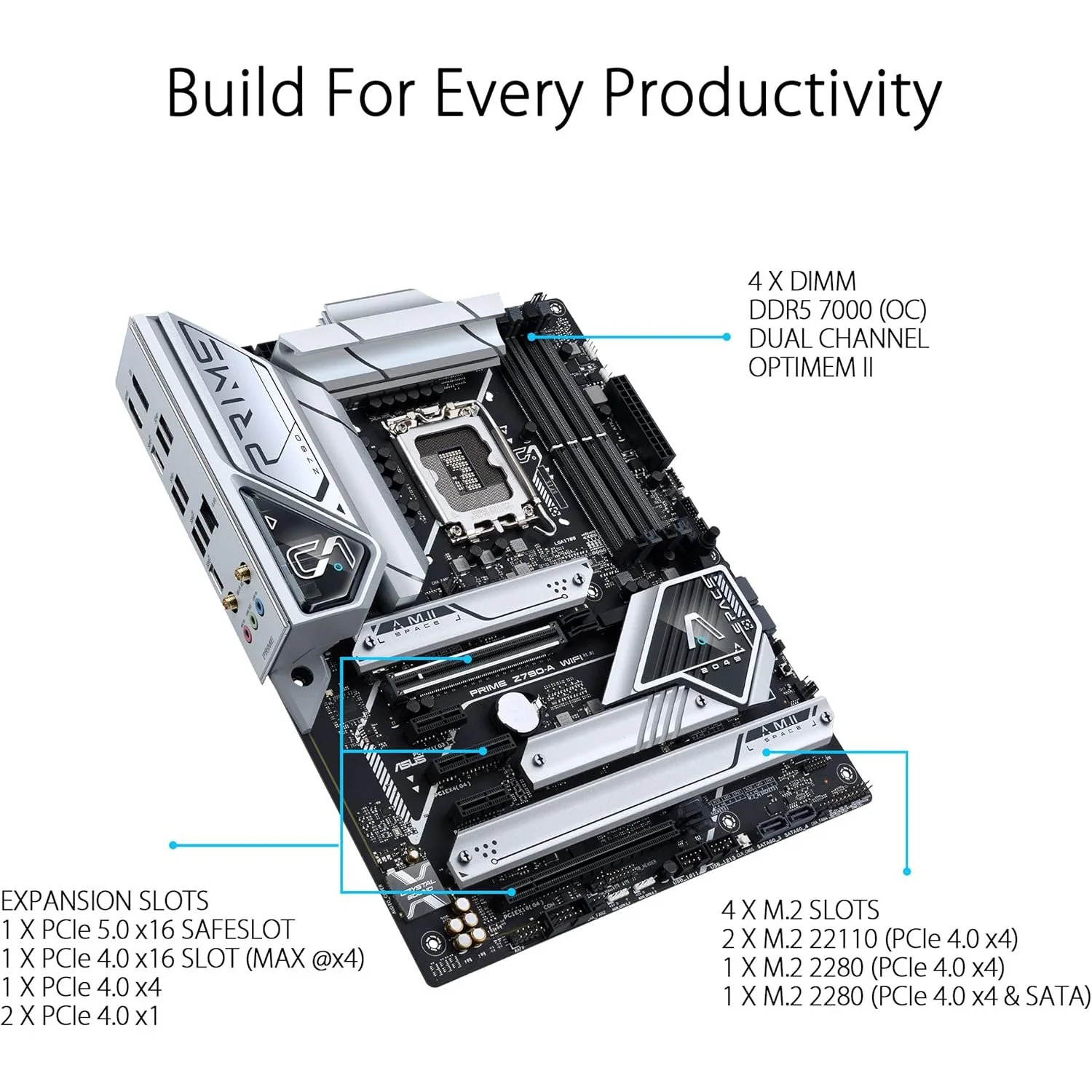 Asus Prime Z790-A WiFi 6E LGA 1700 ATX AI Gaming Motherboard - Image 2