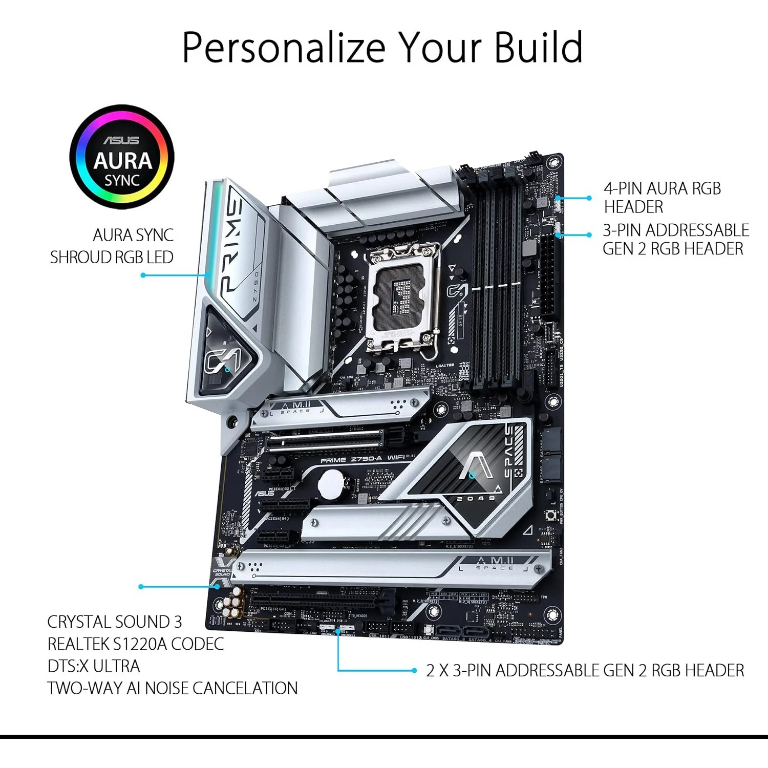 Asus Prime Z790-A WiFi 6E LGA 1700 ATX AI Gaming Motherboard - Image 3