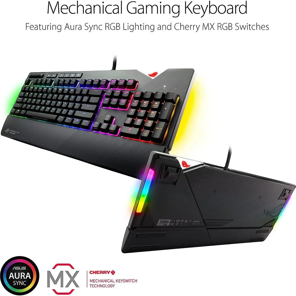 ASUS - SFF ROG STRIX FLARE CHERRY MX RED AURA SYNC RGB LIGHTING - Image 2