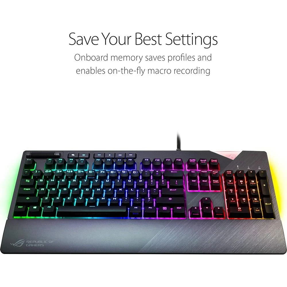 ASUS - SFF ROG STRIX FLARE CHERRY MX RED AURA SYNC RGB LIGHTING - Image 6