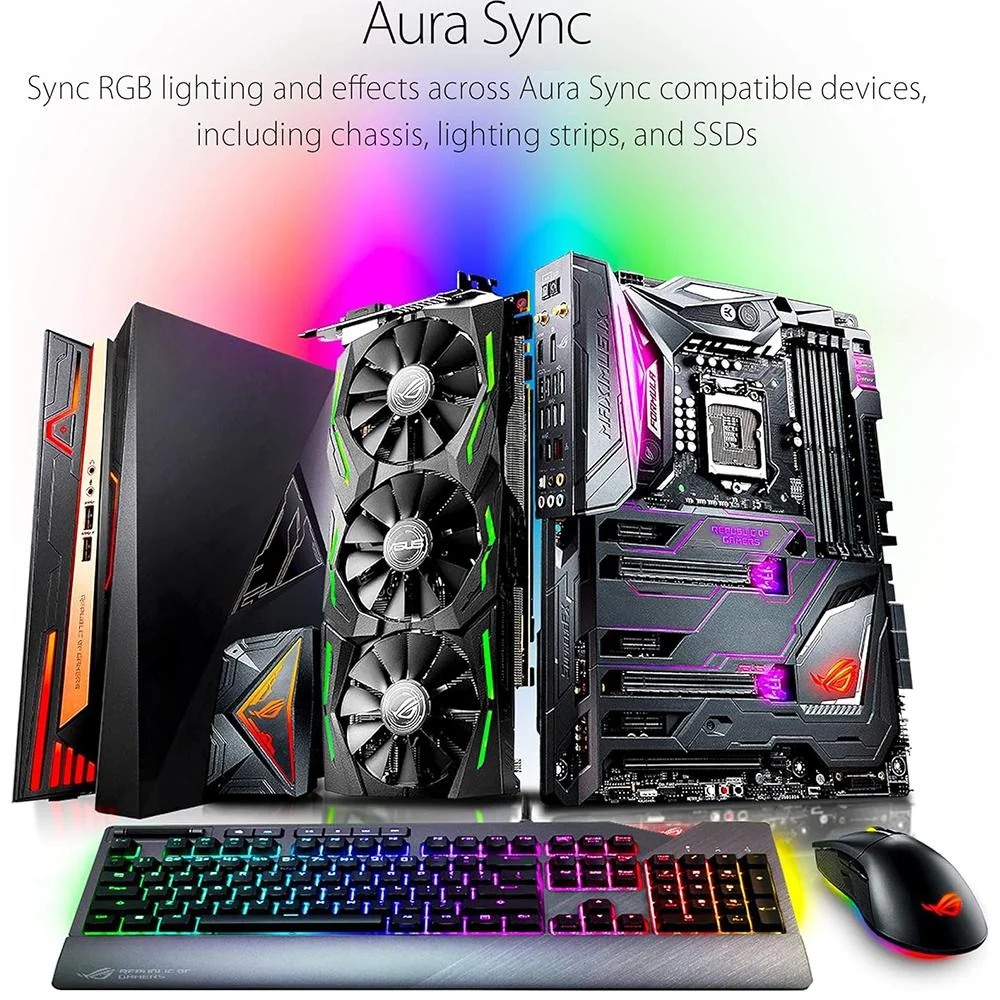 ASUS - SFF ROG STRIX FLARE CHERRY MX RED AURA SYNC RGB LIGHTING - Image 7