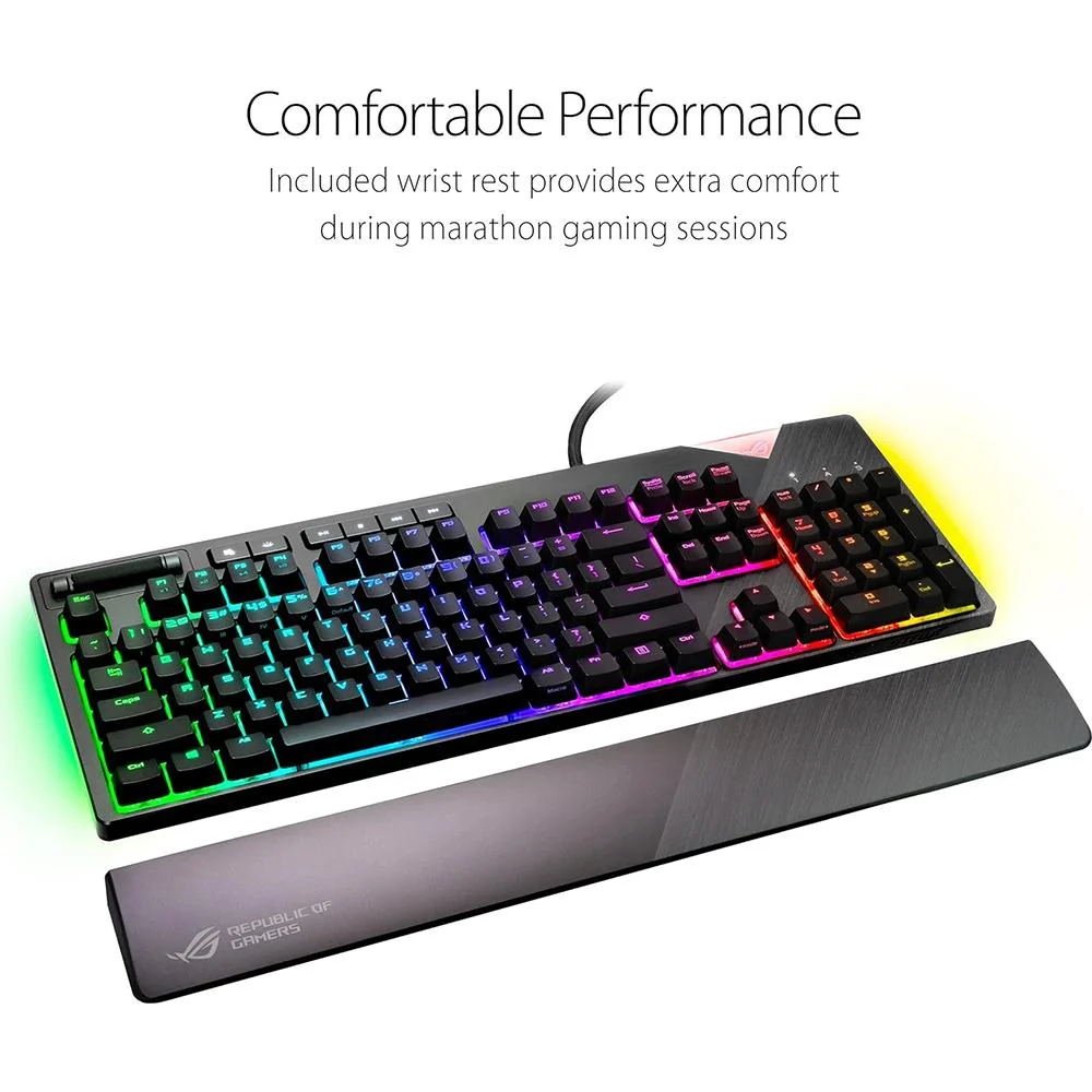 ASUS - SFF ROG STRIX FLARE CHERRY MX RED AURA SYNC RGB LIGHTING - Image 8