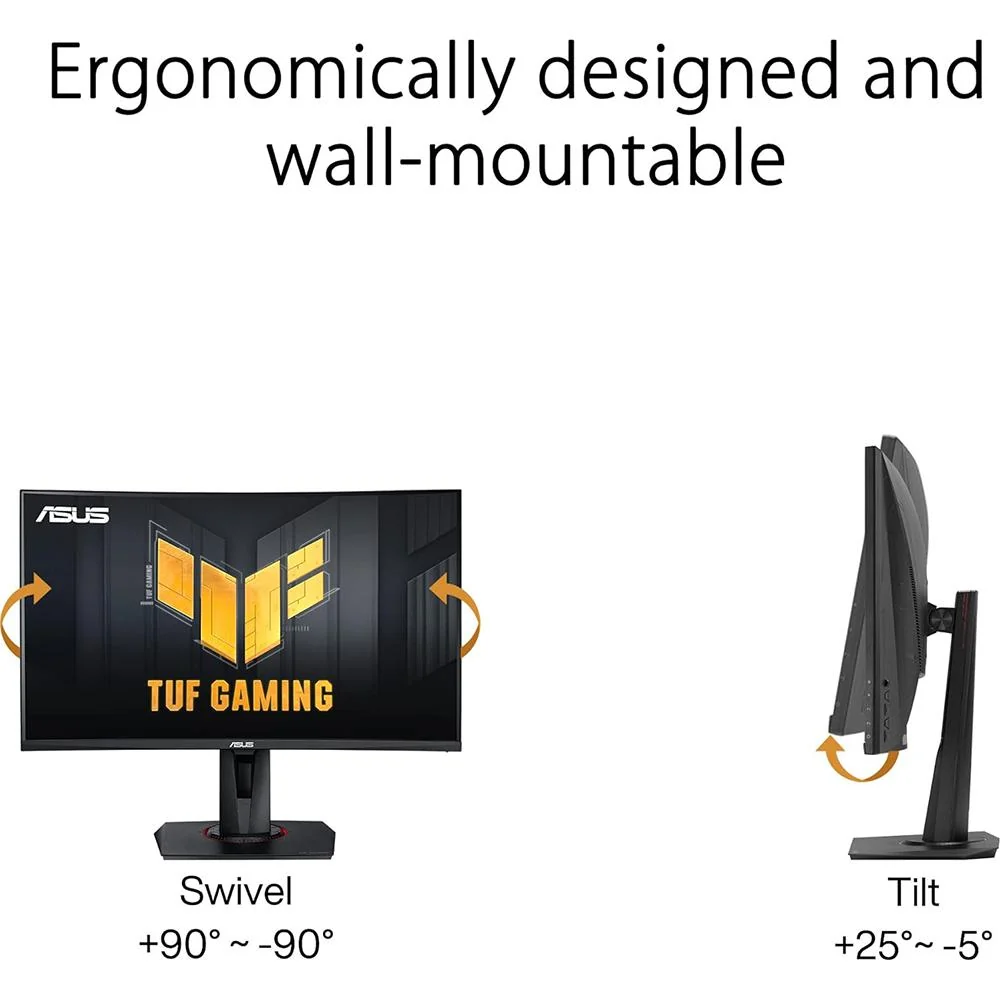 ASUS 27" TUF Gaming 1080P Curved HDR Monitor in Black - VG27VQM - Image 10