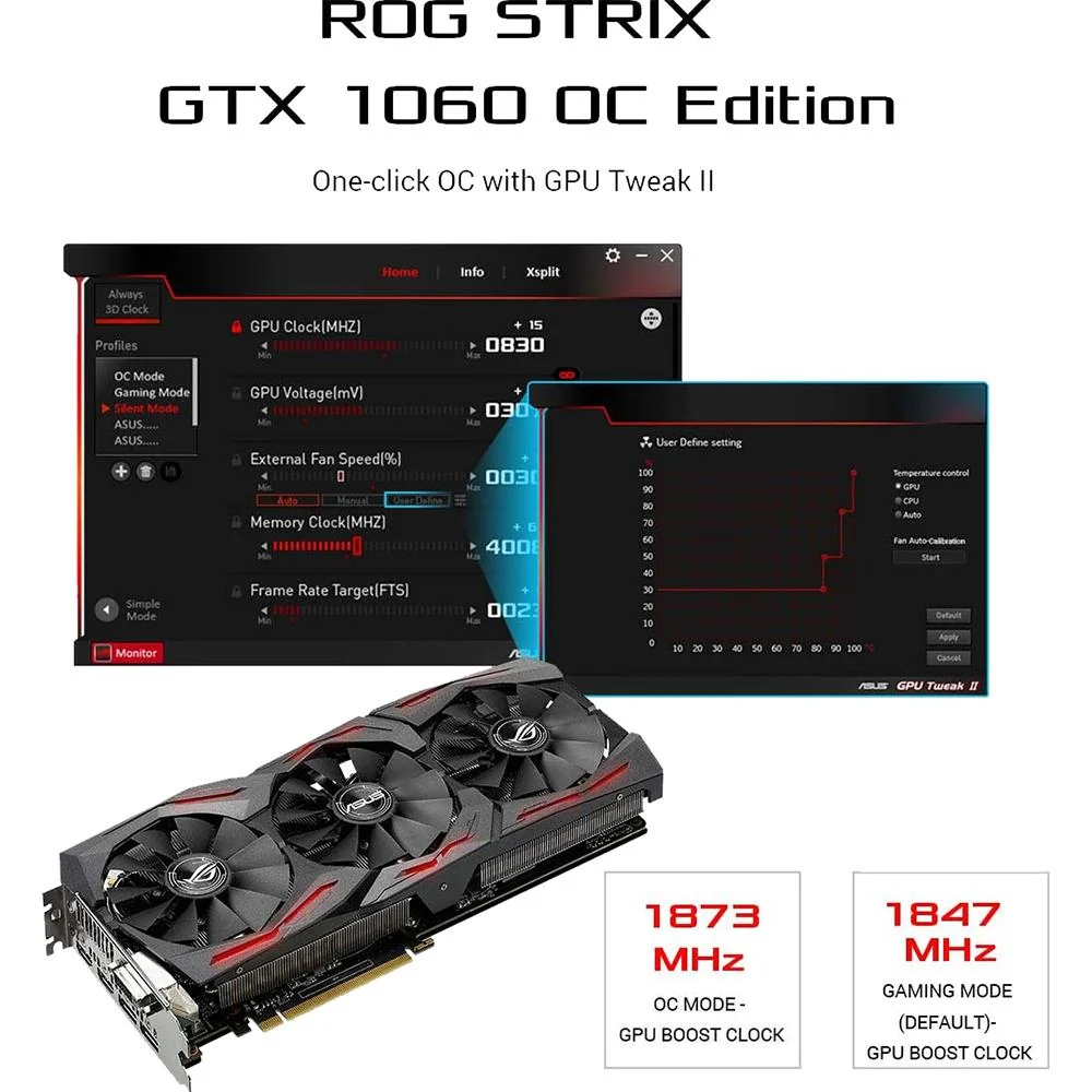 ASUS - VGA NVIDIA GEFORCE GTX 1060 6GB ROG STRIX OC EDITION VR READY HDMI 2.0 DP - Image 5