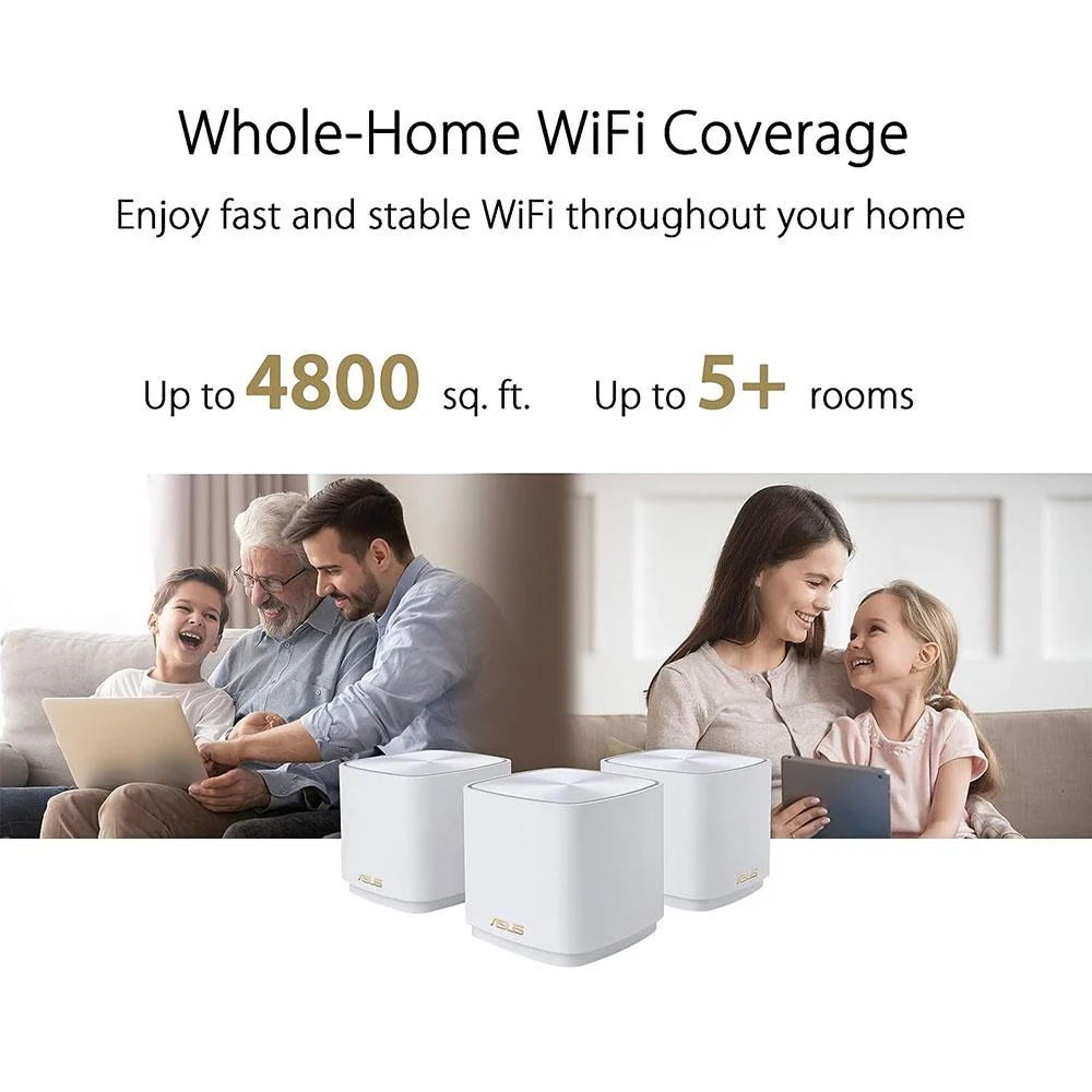 ASUS Dual-Band Mesh WiFi 6 System in White - ZenWiFiAXMiniXD43PKW - Image 6