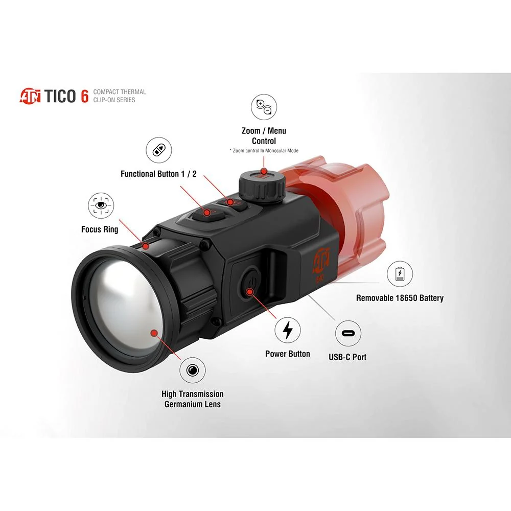 ATN TICO-6 Thermal Clip-On, 256x192 Scope - Image 7
