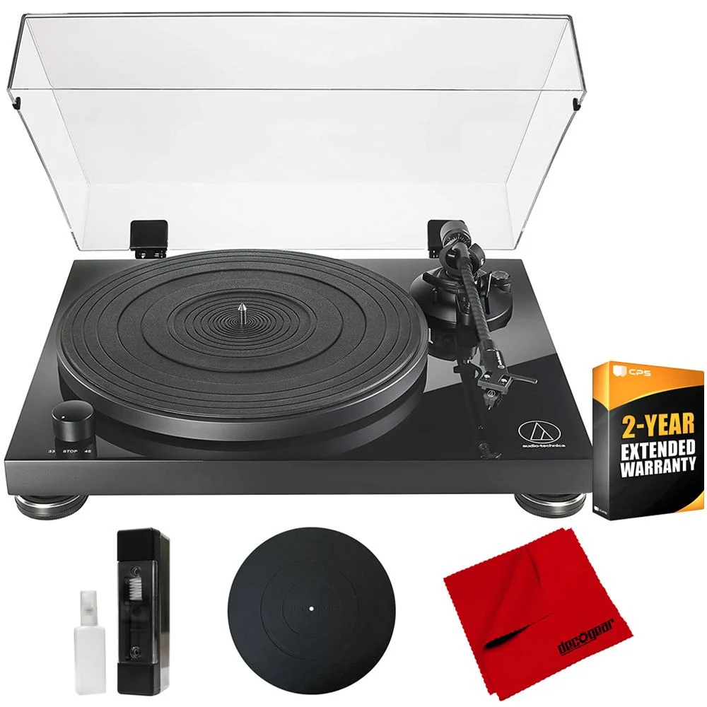 Audio-Technica AT-LPW50PB Fully Manual Belt-Drive Turntable w/ 2Yr Warranty Bundle - Image 2