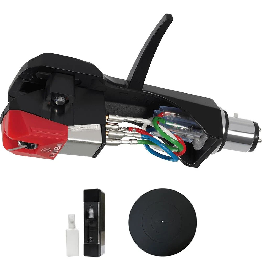 Audio-Technica AT-VM95ML/H Turntable Headshell/Cartridge Combo Kit, Red w/ Accessories Bundle - Image 2