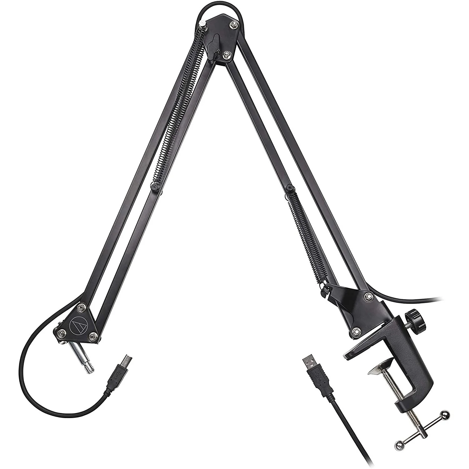 Audio-Technica AT2020USB+PK Cardioid Condenser USB Microphone w/ Boom Arm + Monitor Headphones - Image 4