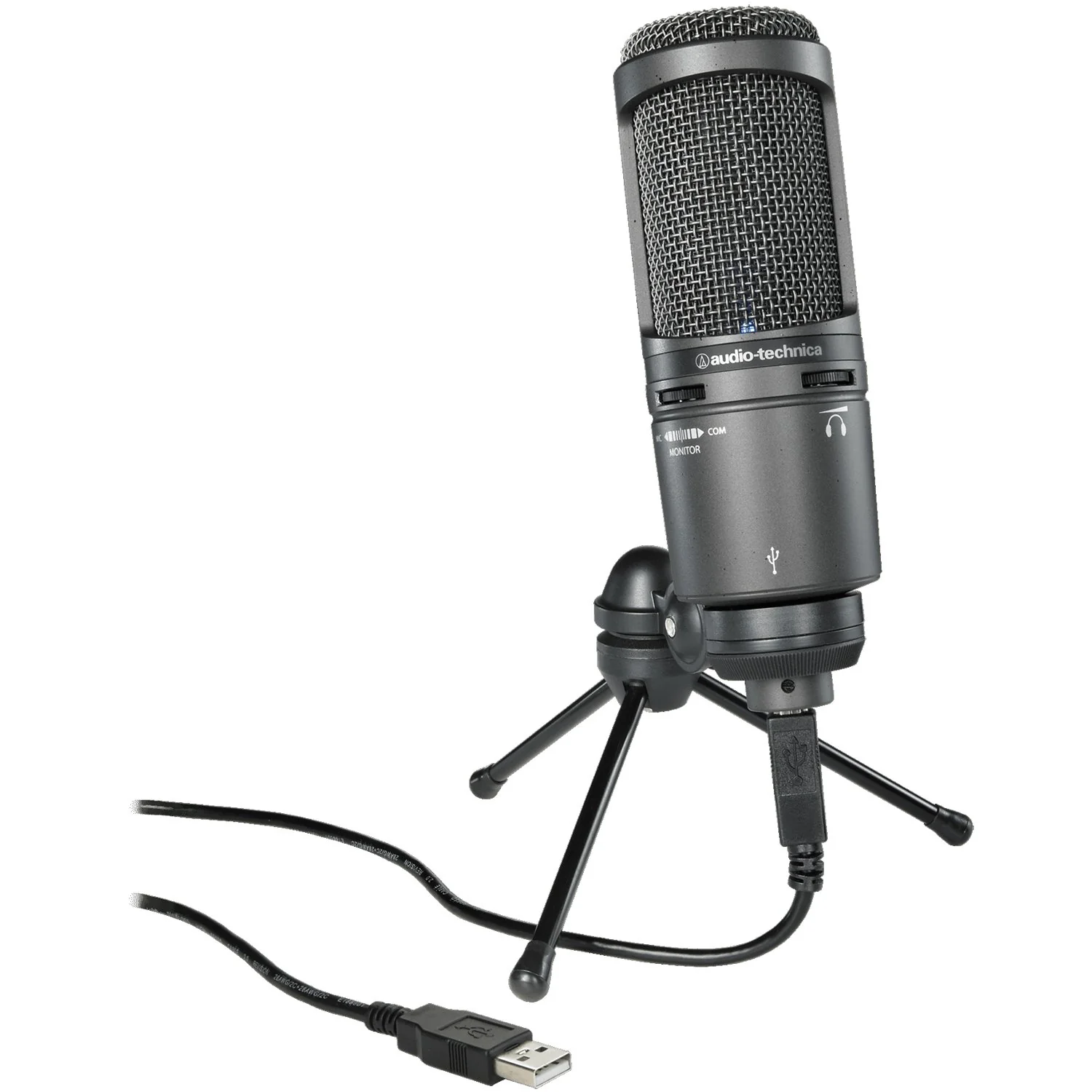 Audio-Technica AT2020USB+PK Cardioid Condenser USB Microphone w/ Boom Arm + Monitor Headphones - Image 8