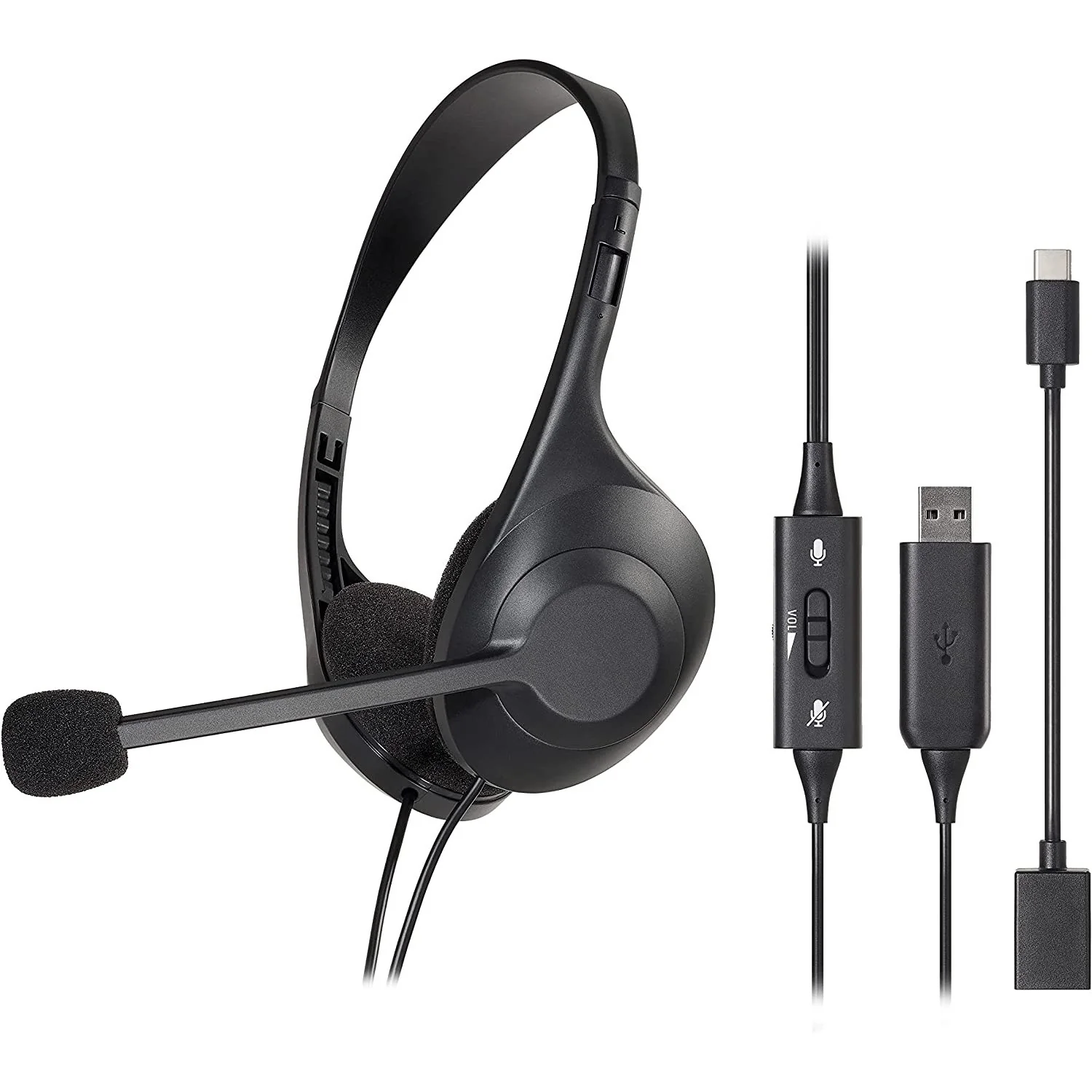 Audio-Technica ATH-102USB Dual-Ear USB Computer Headset, Black - Image 7