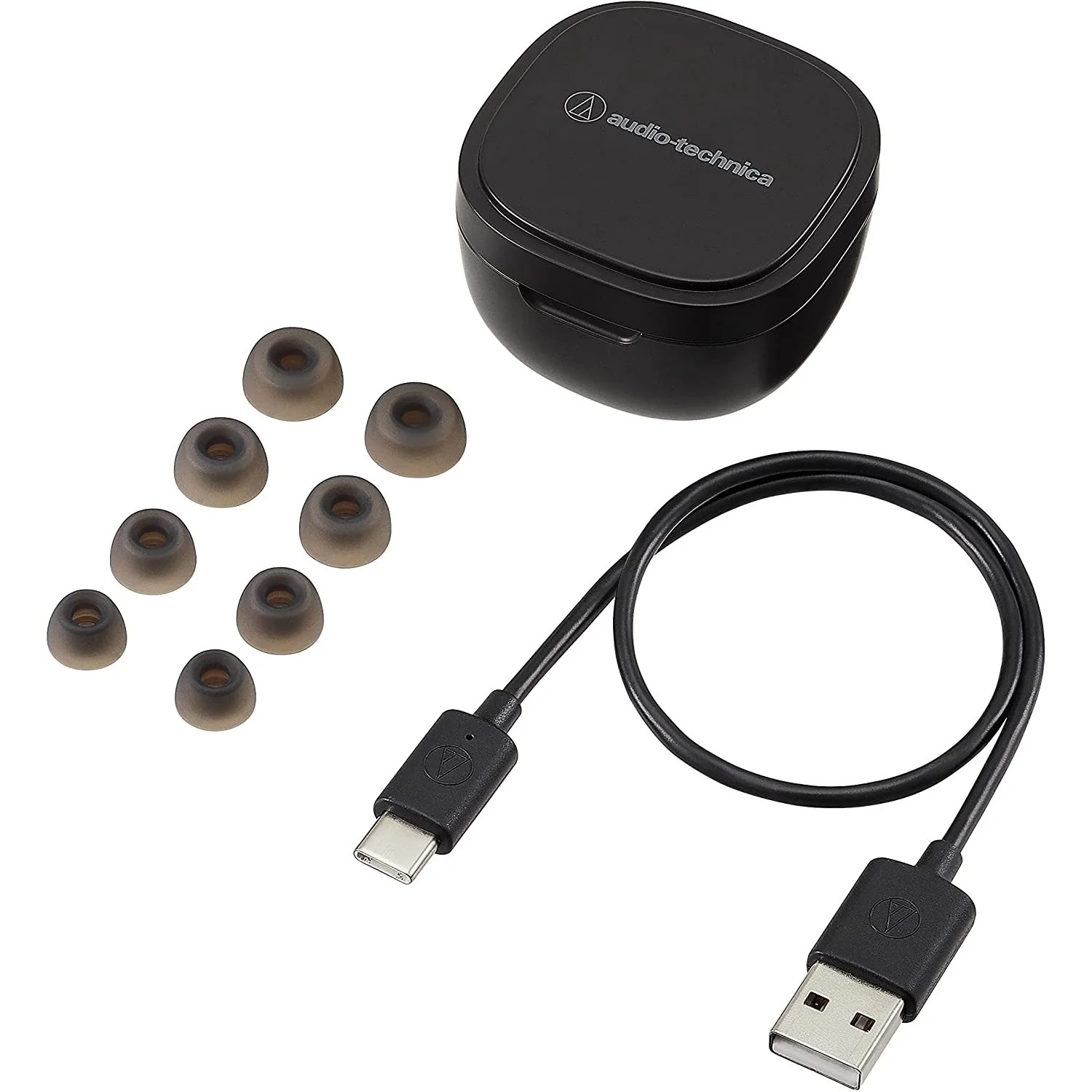 Audio-Technica ATH-SQ1TW Wireless Earbuds with Charging Case, Black - Image 5