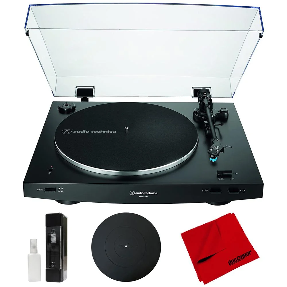 Audio-Technica Fully Automatic Wireless Belt-drive Turntable, Black w/ Accessories Bundle - Image 2