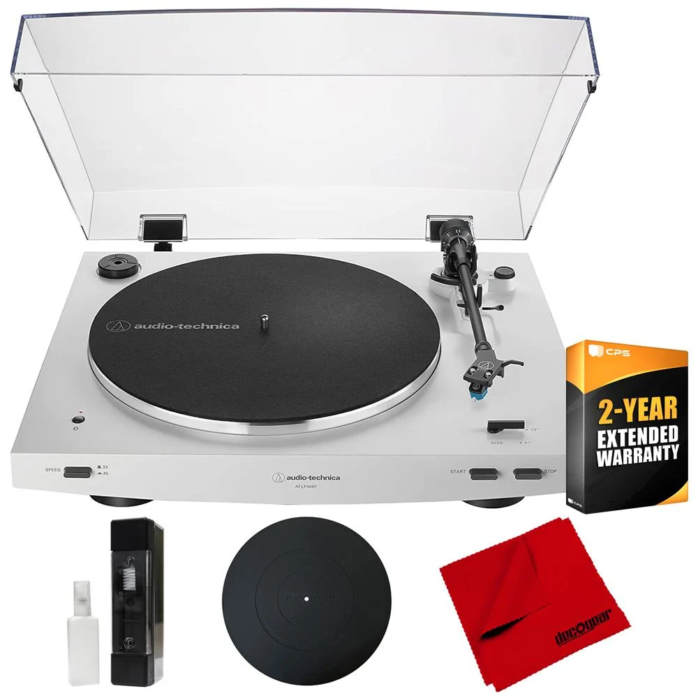 Audio-Technica Fully Automatic Wireless Belt-drive Turntable, White w/ 2 Yr Warranty Bundle - Image 2