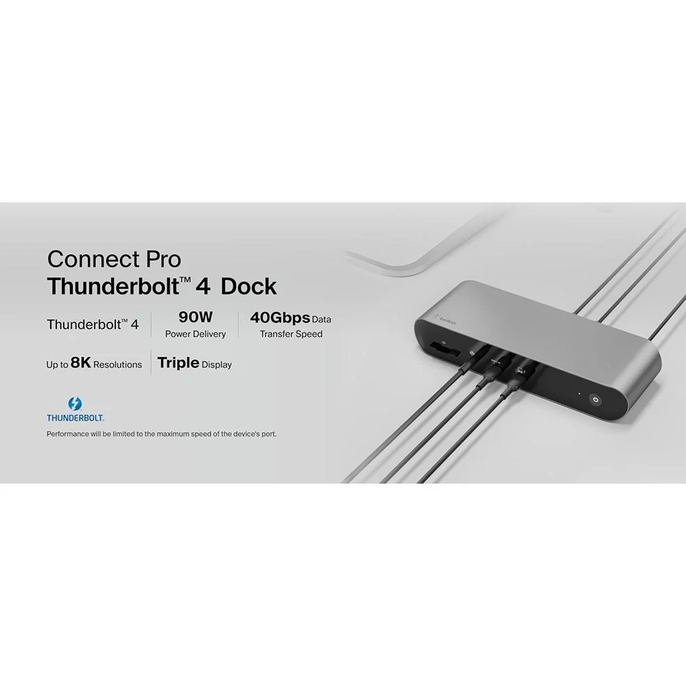 Belkin Pro Thunderbolt 4 Docking Station in Gray - INC006ttSGY - Image 9