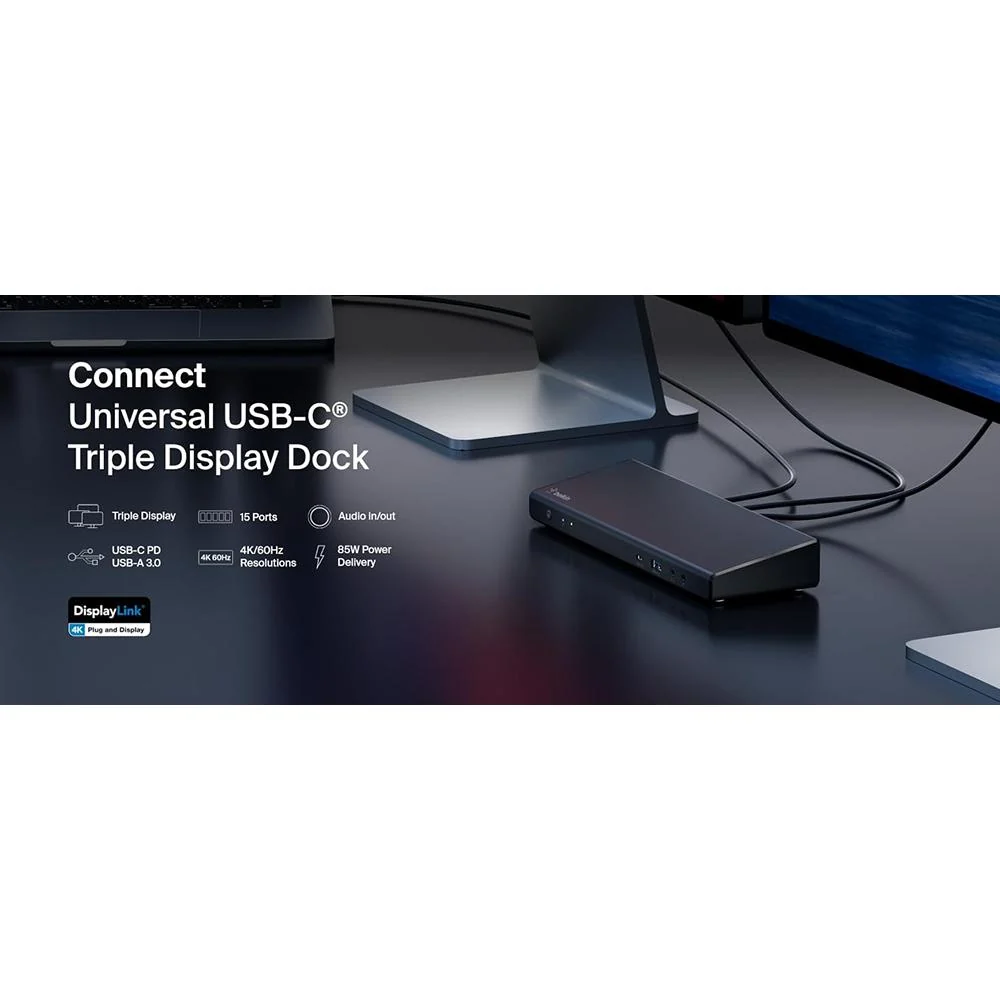 Belkin Universal USB-C Triple Display Docking Station - INC007ttBK - Image 10