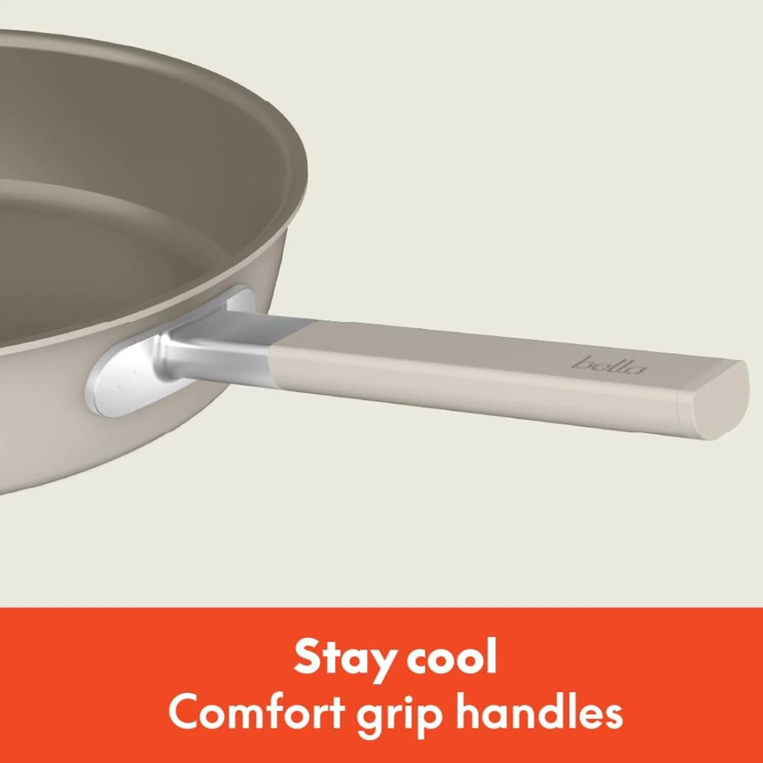 Bella 9 Piece Ceramic Nonstick Cookware Set, Oatmilk (35238-016A) - Image 2