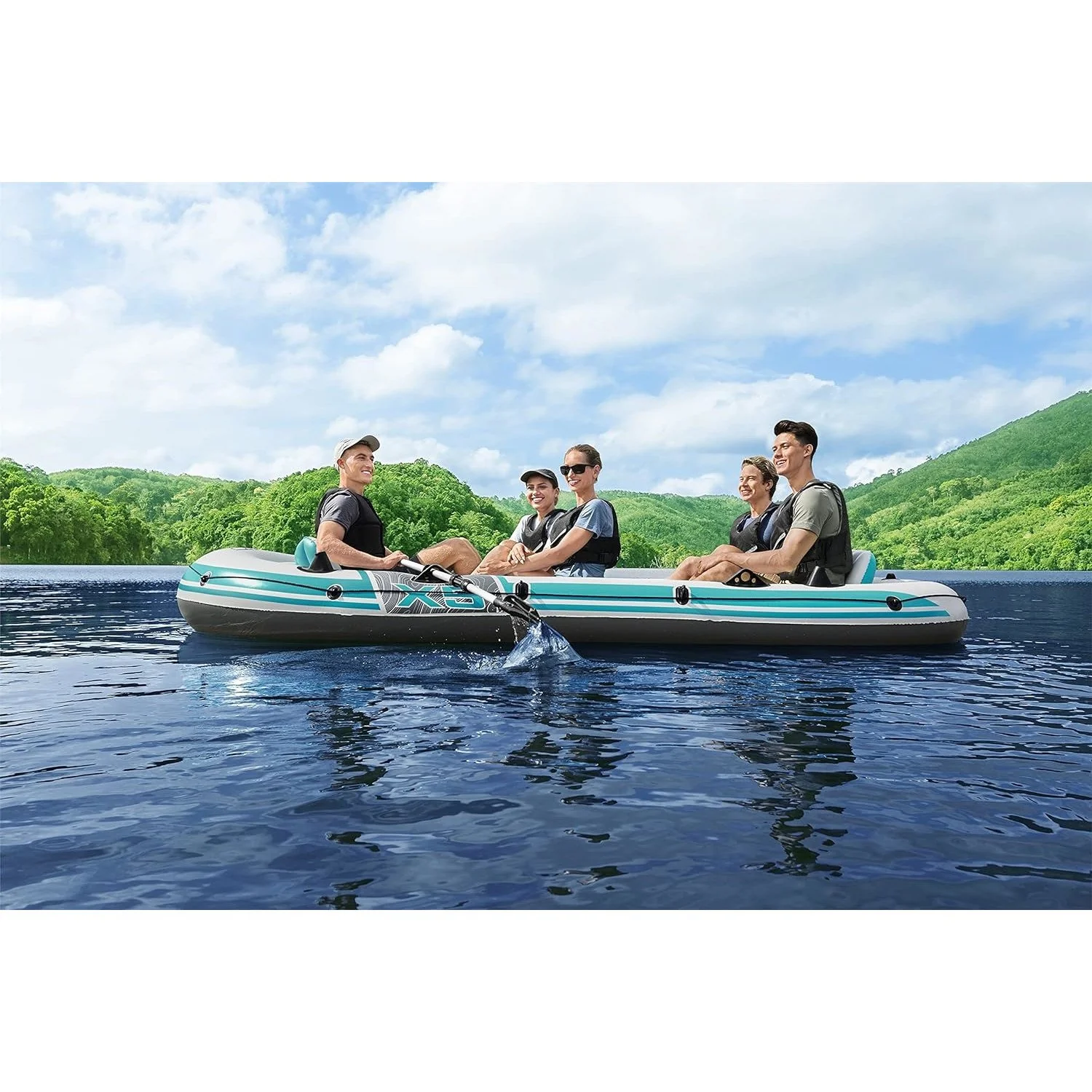 Bestway Hydro-Force Adventure Elite X5 Inflatable Raft Set 11'11 Great for Ponds & Lakes - Image 7