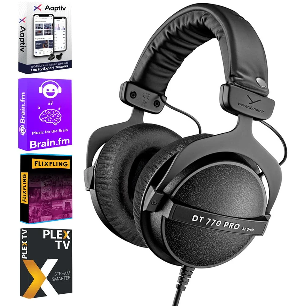 BeyerDynamic DT 770 PRO Closed Dynamic Studio Headphones, 32 Ohms w/ Audio Essentials Bundle - Image 2