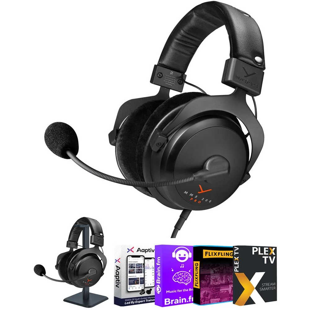 BeyerDynamic MMX 300 PRO Closed Back Gaming Headset w/ Headphone Stand Bundle - Image 2