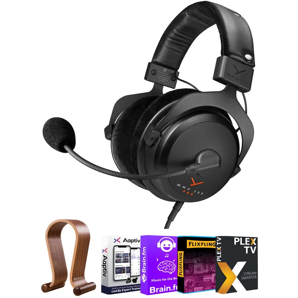 BeyerDynamic MMX 300 PRO Closed Back Gaming Headset w/ Headset Hanger Bundle - Image 2