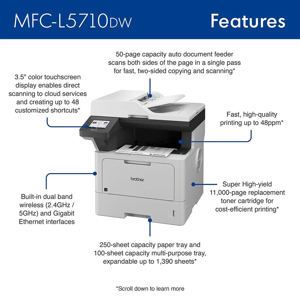 Brother Business Monochrome Laser All-in-One Printer with Software Bundle - Image 4