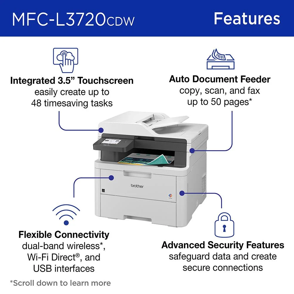 Brother Digital Color All-in-One Printer Duplex, Mobile w/ Print Like A Pro Bundle - Image 3