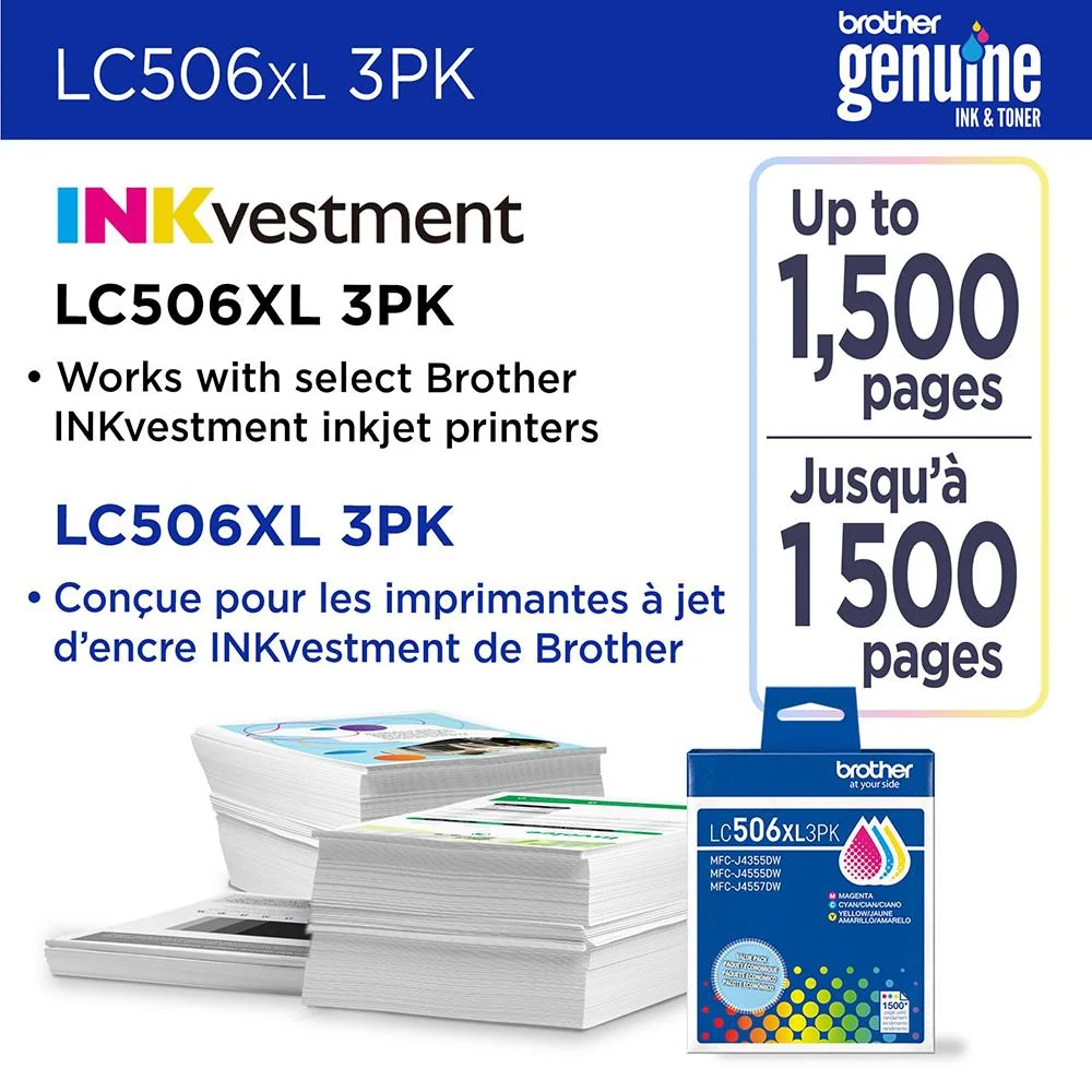 Brother Genuine 3-Pack High Yield Color Ink Cartridges C/M/Y + Printer Softwares - Image 3